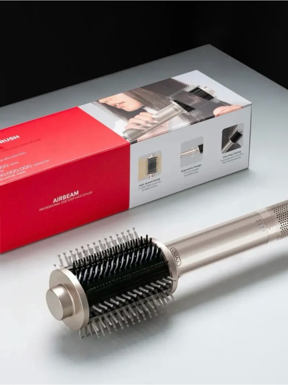 Gold One-Step Airbrush Hair Dryer & Volumizing Brush